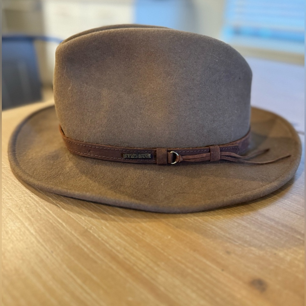 Vintage Stetson Delaware Fedora Wool Felt Hat Size XL